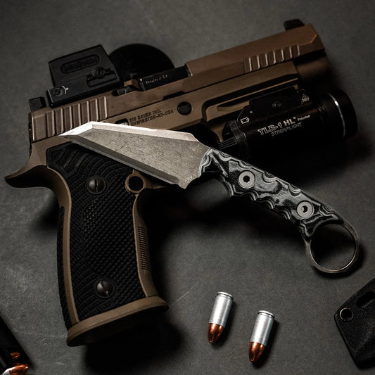 Combat knives and pistol